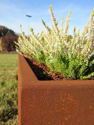 Pot de fleur corten rectangualire long 3