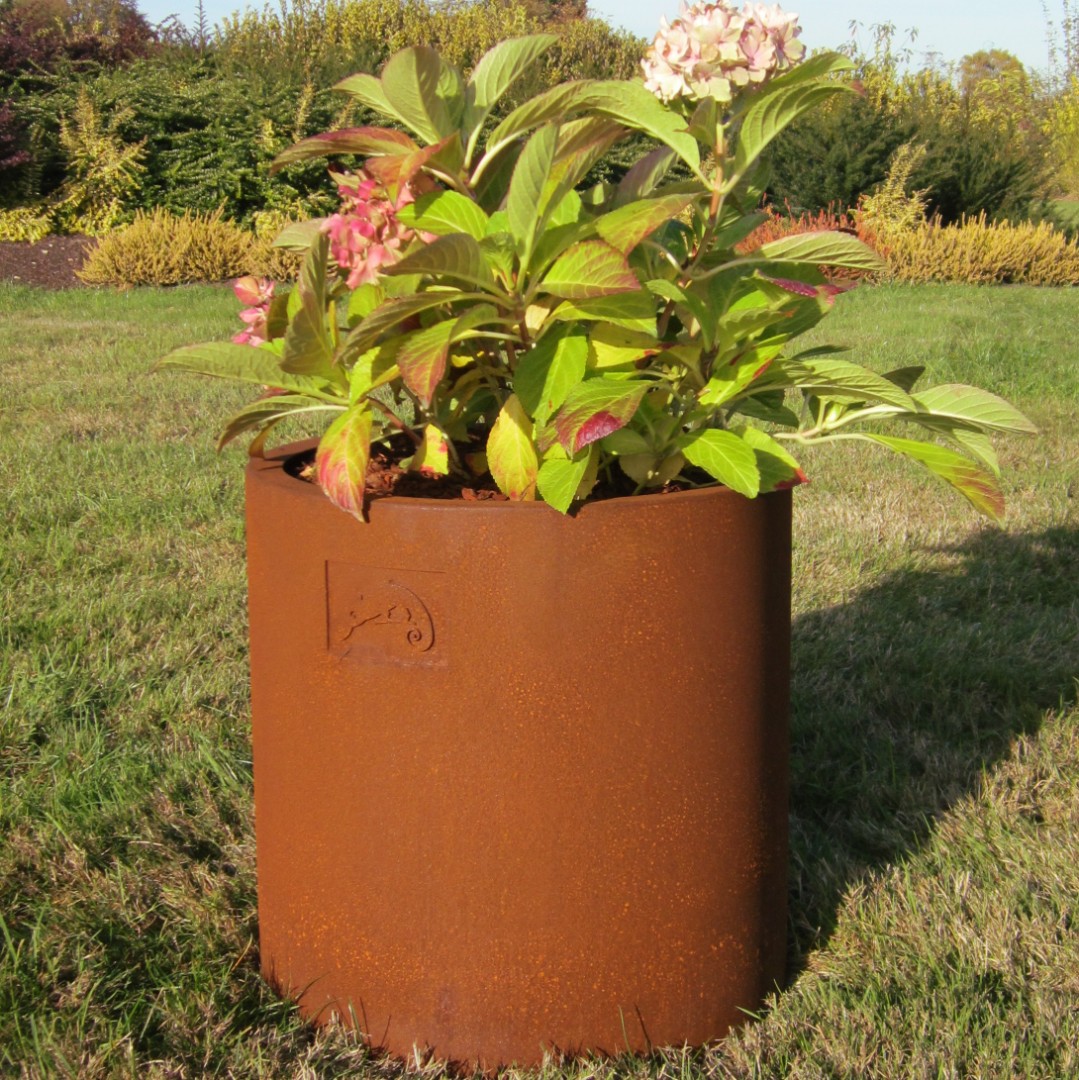 Pot de fleur corten rond 1