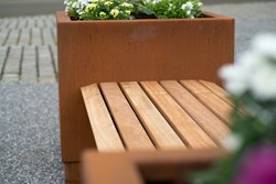 Banc entre 2 bacs à fleurs 2M