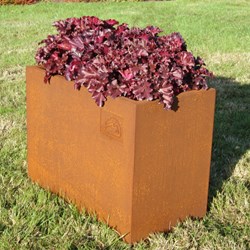 Pot de fleur corten rectangulaire haut (1)