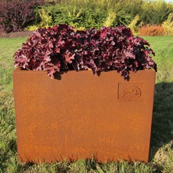 Pot de fleur corten rectangulaire haut (4)