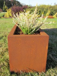 Pot de fleur corten rectangualire long 4